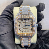 Arabic Dial Dual Tone Collet Moissanite Luxury Watch