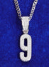 Number Iced Blinged Out Moissanite Diamond Pendants