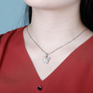 925 Sterling Silver Moissanite Diamond Butterfly Pendant