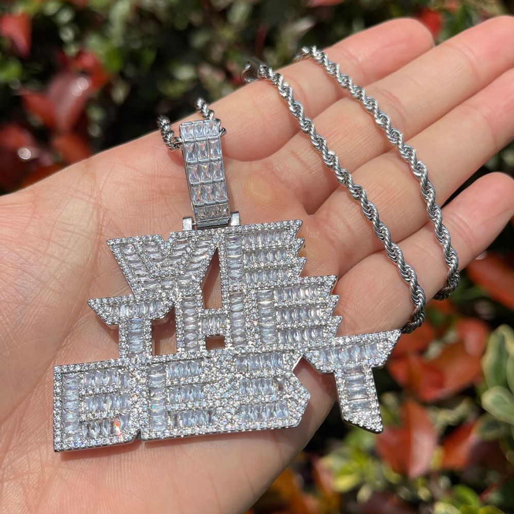 Baguette Cut Moissanite Diamond Silver Necklace