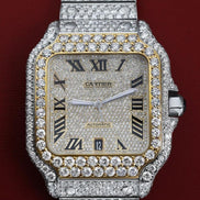 Dual Tone Moissanite Luxury Watch For Men's