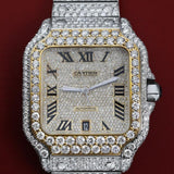 Dual Tone Moissanite Luxury Watch For Men's