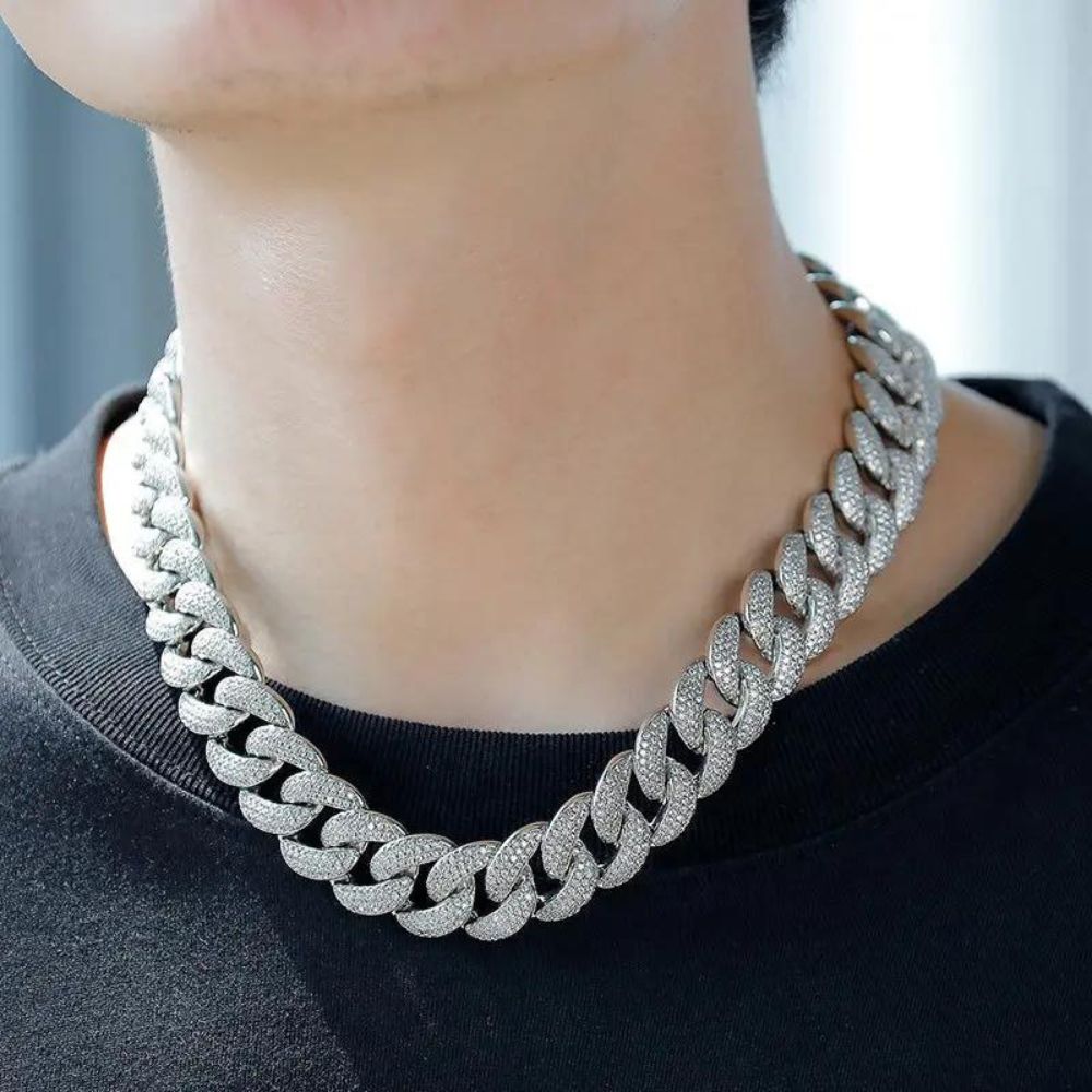 925 Sterling Silver Moissnaite Cuban Chain