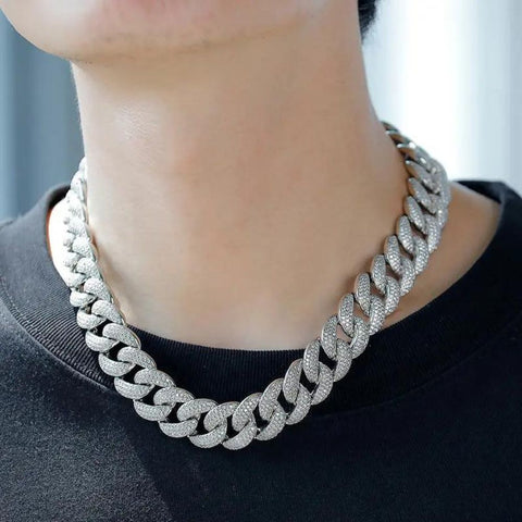 925 Sterling Silver Moissnaite Cuban Chain