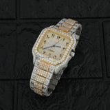 Dual Tone Arabic Dial Moissanite Hip Hop Watch
