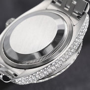 Full Iced Out Moissanite Diamond Date Just Watch
