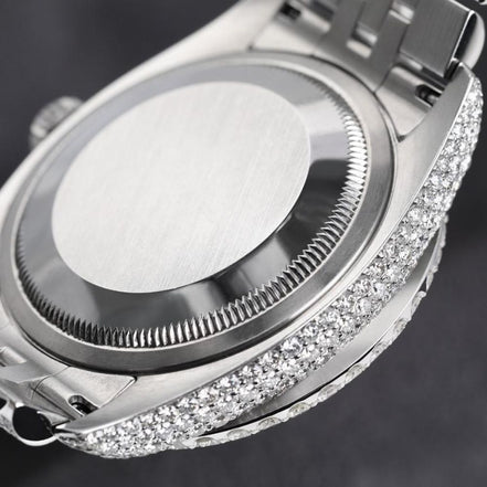 Full Iced Out Moissanite Diamond Date Just Watch