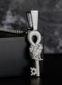 Flooded Ice Wise Owl Key Bling Moissanite Pendant
