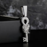 Flooded Ice Wise Owl Key Bling Moissanite Pendant