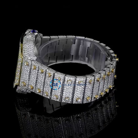Dual Tone Moissanite Classic Stylish Wrist Watch