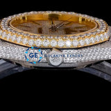 Dual Tone Fully Iced Out Moissanite Diamond Wrist Luxury Watch