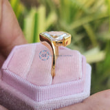 Half Bezel Set Marquise Cut Solitaire Lab Grown Diamond Ring