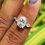 14K Yellow Gold Oval Cut Hidden Halo Ring