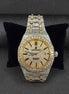 Bust Down Moissanite Dual Tone Classic Watch For Men's