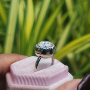 Round Cut Lab Grown Diamond Halo Engagement Ring