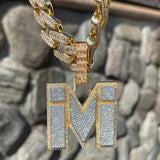 Iced Out Luxury Moissanite Letter Pendant For Men's