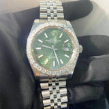 Green Color Dial Automatic Moissanite Diamond Hip Hop Watch