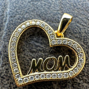 Heart Shaped Mom Latter Moissanite Unisex Pendant