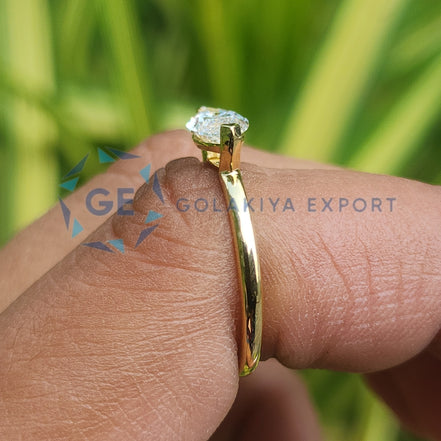 East To West Marquise Cut Solitaire Lab Grown Diamond Ring
