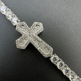Moissanite Cross Iced Out Tennis Bracelet