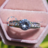 Channel Set Lab Grown Diamond Ring Solitaire Ring