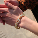 Luxury Hip Hop Moissanite Baguette Cuban Link Bracelet