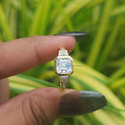 Asscher Cut Lab Grown Five Stone Ring For Women