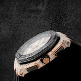 Black Rubber Strap Moissanite Diamond Watch For Men's