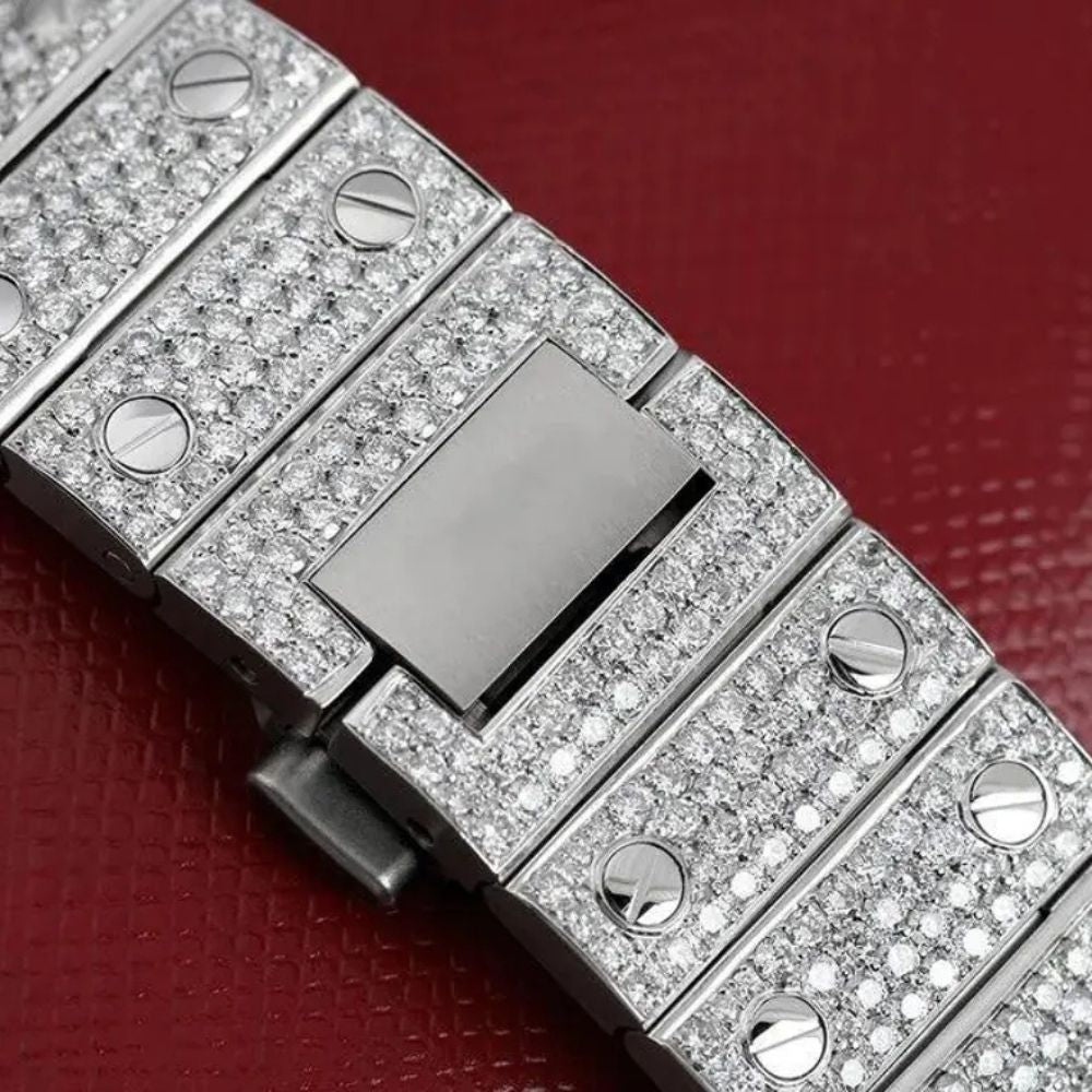 Fully Iced Out Moissanite Diamond Luxury Watch