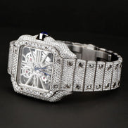 Iced Out Skeleton Moissanite Automatic Watch