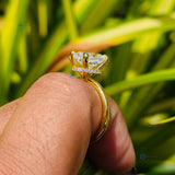 Oval Cut Lab Grown Diamond Hidden Halo Wedding Ring