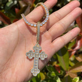 Iced Out Moissanite Diamond Criss Cross Pendant