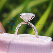 Pave Set Heart Cut Lab Grown Diamond Wedding Ring