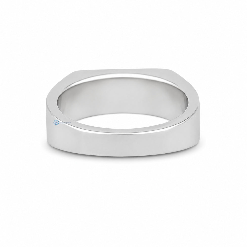 Luxury Moissanite Round Cut Signet Ring For Men's