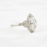 Lab Created Moissanite Marquise Cut Halo Wedding Proposal Ring