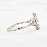Lab Created Moissanite Marquise Cut Halo Wedding Proposal Ring