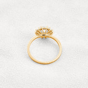 Moissanite Round Cut Floral Halo Wedding For Women