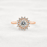 Moissanite Round Cut Floral Halo Wedding For Women