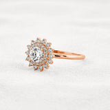 Moissanite Round Cut Floral Halo Wedding For Women