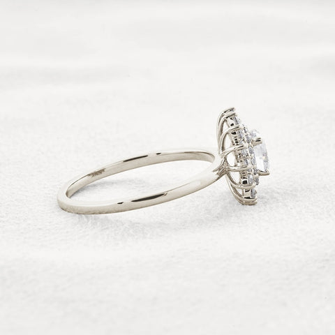 Moissanite Round Cut Floral Halo Wedding For Women