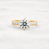 VVS1 Clarity Moissanite Round Cut Channel Set Engagement Ring