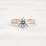 VVS1 Clarity Moissanite Round Cut Channel Set Engagement Ring