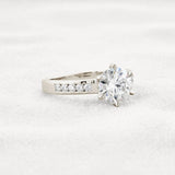 VVS1 Clarity Moissanite Round Cut Channel Set Engagement Ring