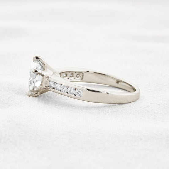 VVS1 Clarity Moissanite Round Cut Channel Set Engagement Ring