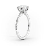 Pave Set Moissanite Oval Cut Engagement Ring