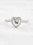 Heart Cut VVS1 Moissanite Diamond Halo Engagement Ring