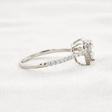 Heart Cut VVS1 Moissanite Diamond Halo Engagement Ring