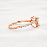 Heart Cut VVS1 Moissanite Diamond Halo Engagement Ring