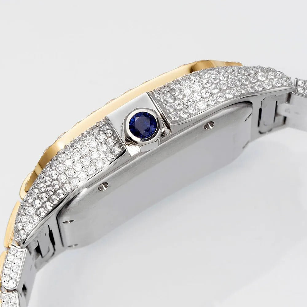 Luxury Arabic Dial VVS1 Moissanite Dual Tone Hip Hop Watch