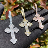 Iced Out Moissanite Diamond Criss Cross Pendant